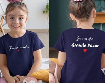 T-shirt future grande sœur, tshirt annonce grossesse, futur grand frère