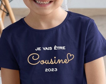T-shirt personnalisé future cousine, tshirt annonce grossesse