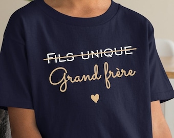 T-shirt futur grand frère, tshirt annonce grossesse, fils unique grand frère