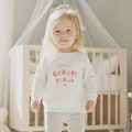 Soon-to-be big sister sweatshirt, pregnancy announcement for a future big sister, big sister announcement sweatshirt, baby sister sweatshirt, birth announcement product logo