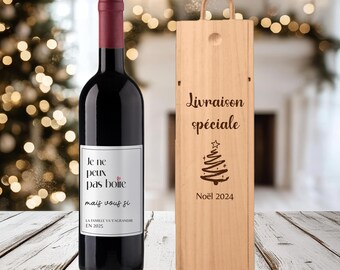 Christmas Pregnancy Announcement Wine Gift Set - original Christmas pregnancy announcement idea, baby on the way Christmas announcement, pregnancy announcement Christmas