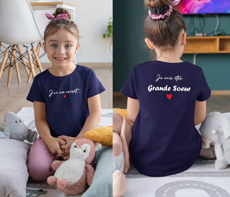 T-shirt future grande sœur, tshirt annonce grossesse, futur grand frère image 1