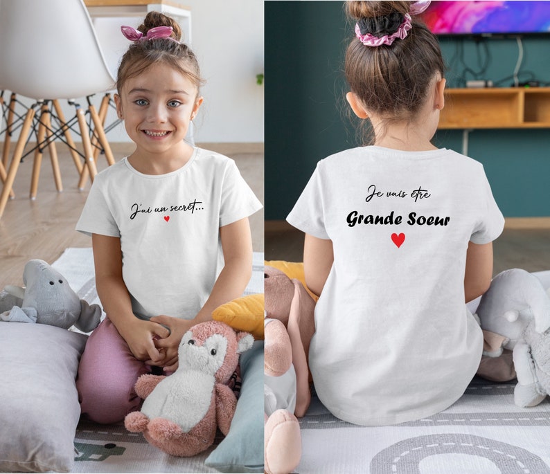 T-shirt future grande sœur, tshirt annonce grossesse, futur grand frère image 2