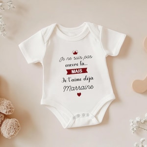 Body annonce marraine parrain bébé- Body annonce, Annonce parrain et marraine, Annonce personnalisé, annonce bébé marraine, annonce marraine