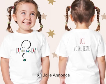 Personalized CAP or PAS CAP T-shirt, wedding announcement, witness, godfather/godmother request, etc.