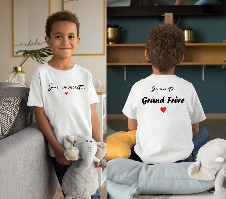 T-shirt futur grand frère, tshirt annonce grossesse, future grande sœur image 2