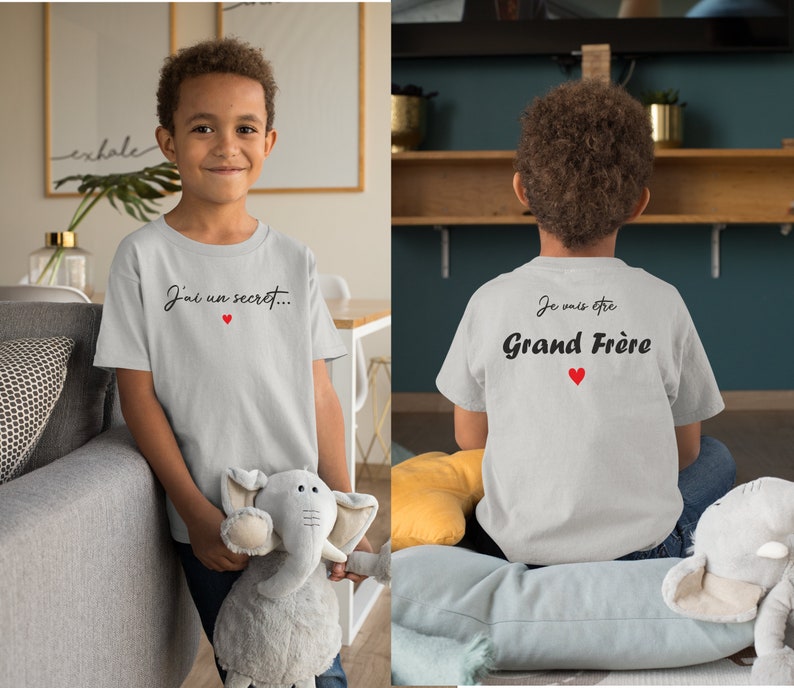 T-shirt futur grand frère, tshirt annonce grossesse, future grande sœur image 4