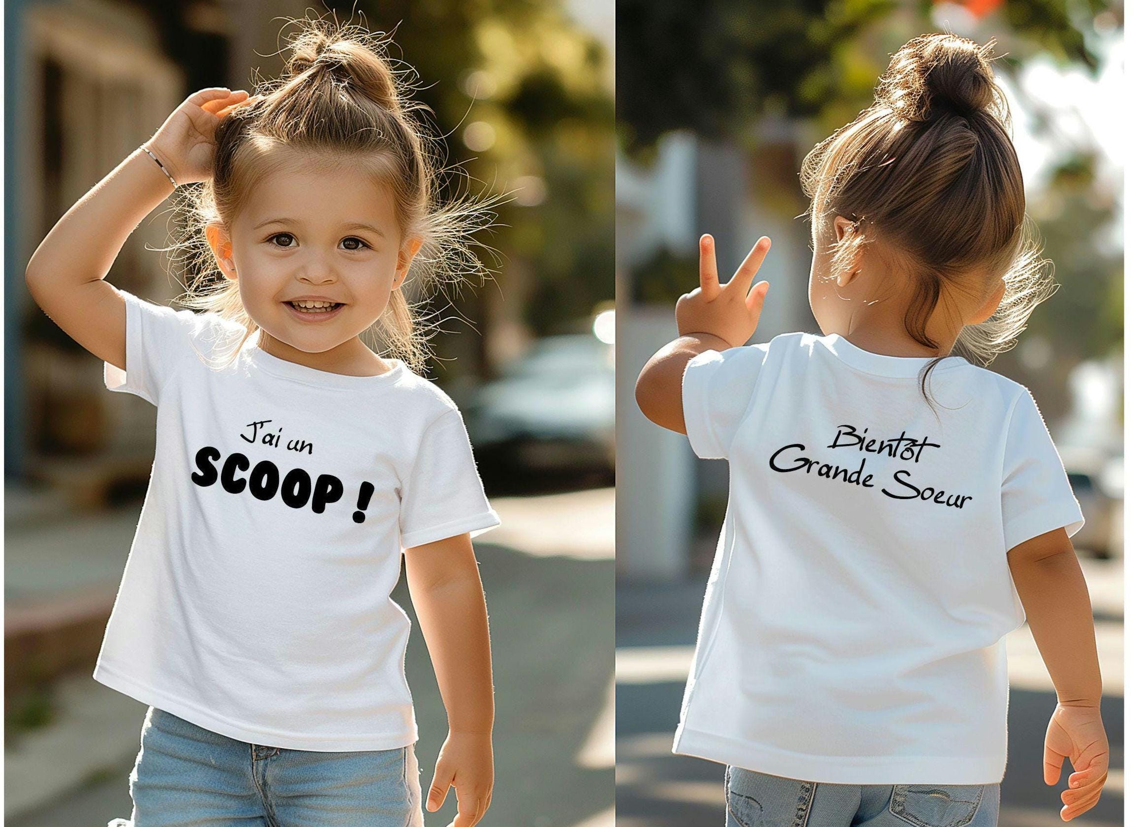 Chemise Graphique 'Meilleure Grande Soeur' - Fille 2T à 5T - Coton - Neuf Avec étiquette