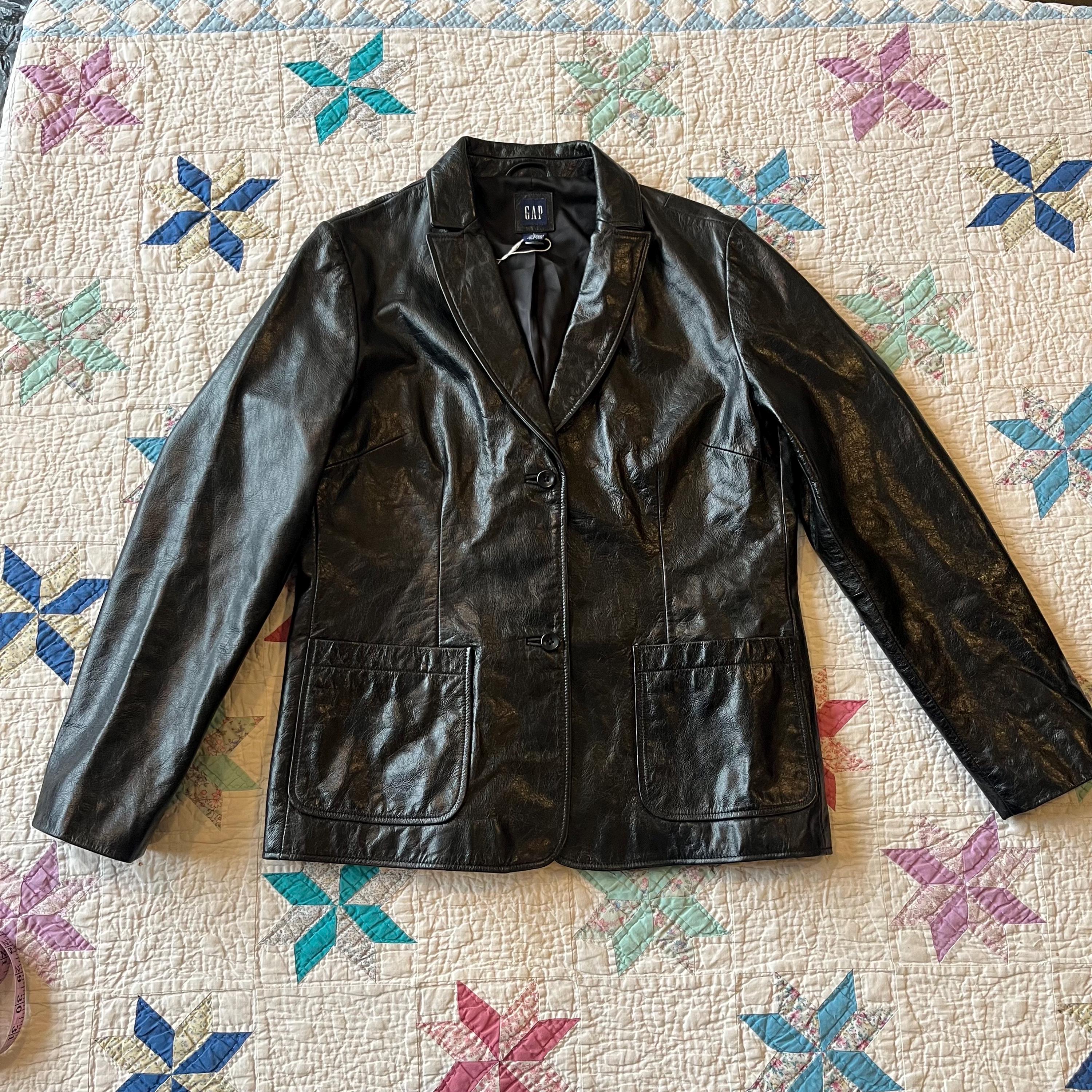 Vintage Gap Leather Jacket - Etsy