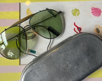 1940s Bausch & Lomb Vintage Aviator pilot sunglasses pre-Rayban ww2