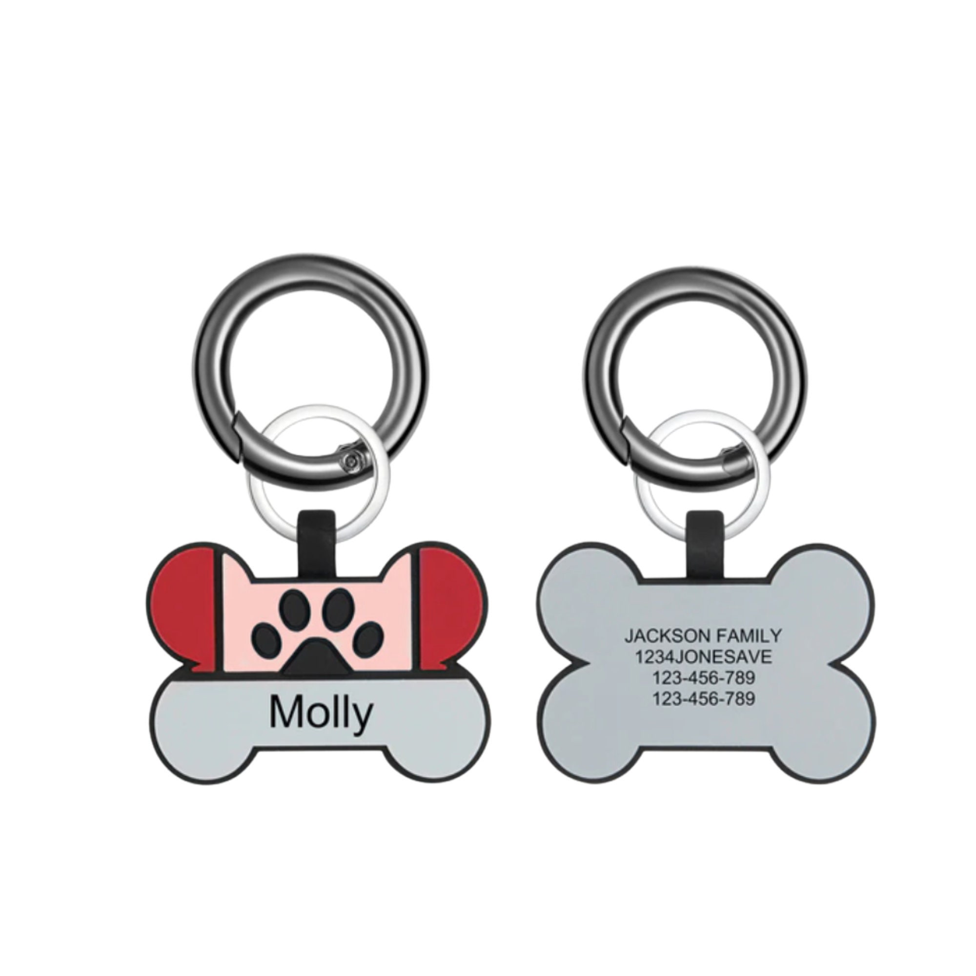 Custom Soundless Pet Name Tag Double Sided Personalized Pet Etsy