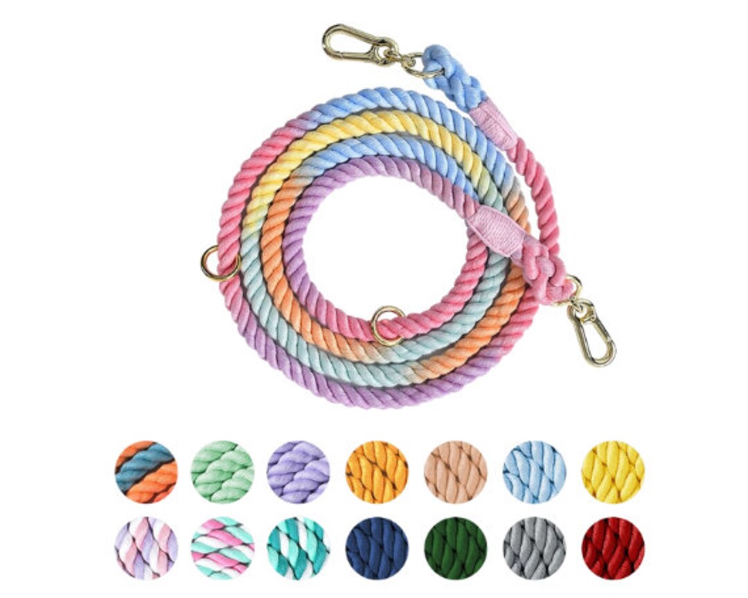 Rope Dog Leash Hands Free Dog Leash Long Leash Braided Etsy