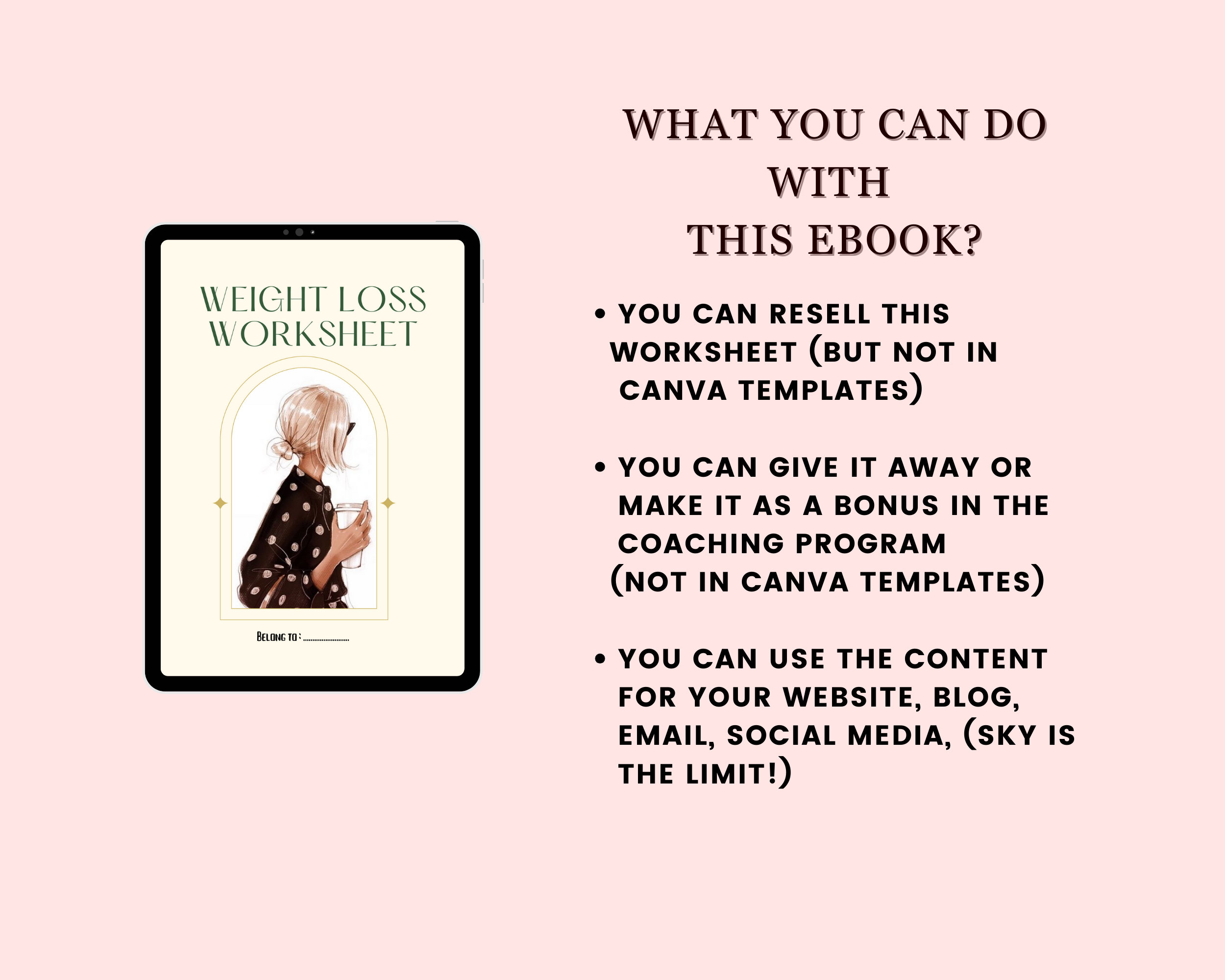 CBT Food Journal Template for Weight Loss