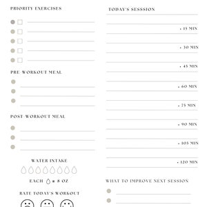 Daily Exercise Planner Printable, Instant Download, Productivity ...