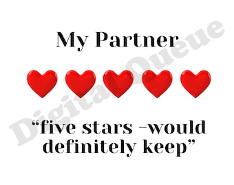 Mi pareja: cinco estrellas, definitivamente lo conservaré. Este es un regalo divertido para el Día de San Valentín para tu pareja.