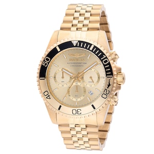 Invicta Pro Diver Titan Men&#39;s Watch 43mm Chronograph Quartz Gold Dial