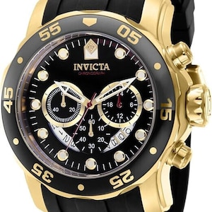 Invicta Pro Diver SCUBA Men&#39;s 48mm Gold Dial Stainless Chronograph Watch 37228