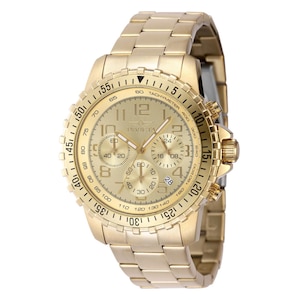 Invicta Specialty Chronograph GMT Quartz Gold Dial Men&#39;s Watch 48379