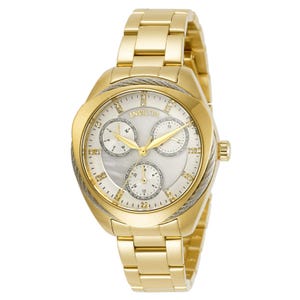 Invicta Bolt Women&#39;s Watch 34mm Quartz Mother of Pearl Dial Gold Tone 100m