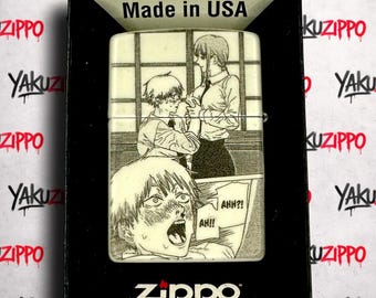 Anime Girl Zippo Lighter: Custom Engraved, Glow in The Dark Gift for Boyfriend