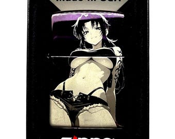 Anime Girl Zippo Lighter: Custom Engraved, Birthday Gift for Him Gift for Boyfriend