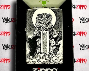 Anime Swordsman Zippo Lighter: Custom Engraved, Glow in the Dark, Birthday Gift Gift for Boyfriend