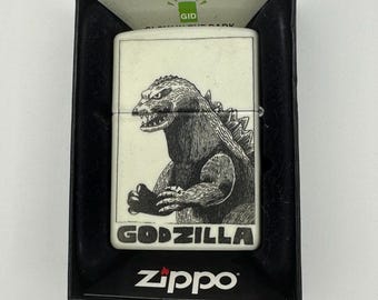 Godzilla Anime Glow-in-the-Dark Zippo Lighter: Custom Engraved, Birthday Gift for Him Gift for Boyfriend