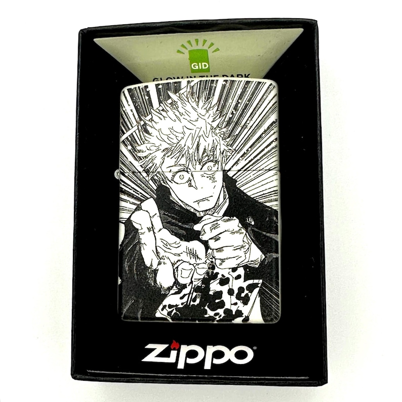 Gojo Anime Glow-in-the-Dark Zippo Lighter: Custom Engraved, Birthday Gift for Him Gift for Boyfriend Bild 1