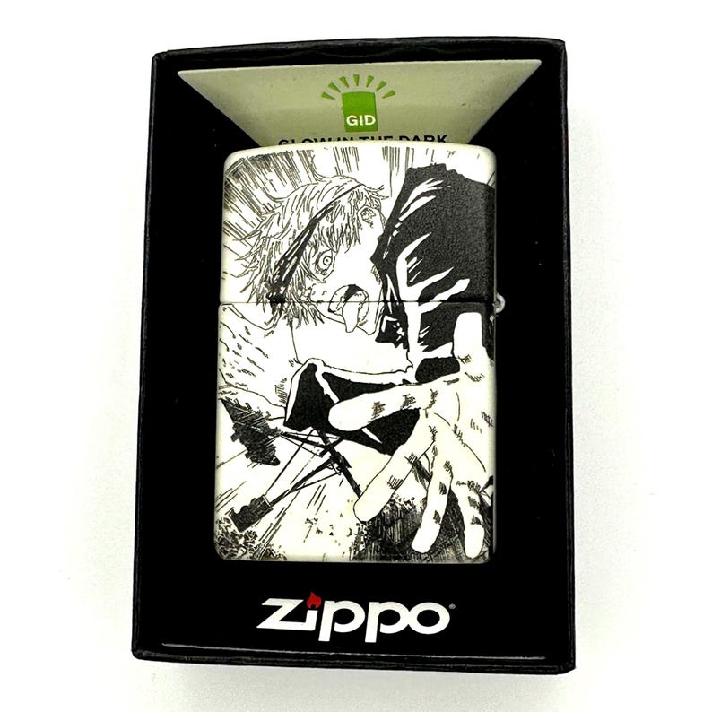 Gojo Anime Glow-in-the-Dark Zippo Lighter: Custom Engraved, Birthday Gift for Him Gift for Boyfriend Bild 2