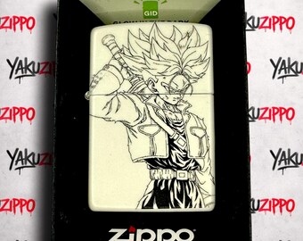 Anime Swordsman Zippo Lighter: Custom Engraved Glow in the Dark Manga Collectible Gift for Boyfriend