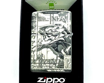 Anime Neon Gen Zippo Lighter: Custom Engraved, Glow in The Dark, Birthday Gift for Him Gift for Boyfriend