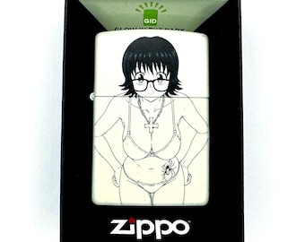Custom Engraved Anime Girl Zippo Lighter: Glow in the Dark