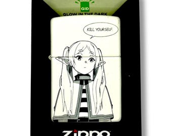Anime Girl Zippo Lighter: Custom Engraved, Glow in The Dark Gift for Boyfriend