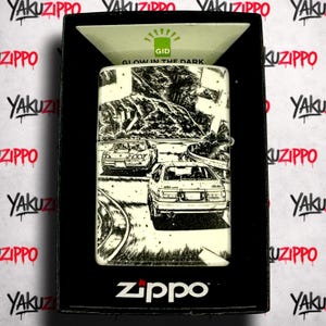Anime Initial Drifter Racer Zippo Lighter: Custom Engraved, Glow in The Dark Gift for Boyfriend afbeelding 2