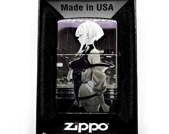 Encendedor Zippo Lucy de Anime Cyberpunk: grabado personalizado, regalo de cumpleaños para él o para su novio.