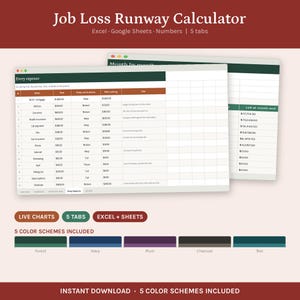 Job Loss Budget and Runway Calculator | Layoff Survival Spreadsheet (Excel)