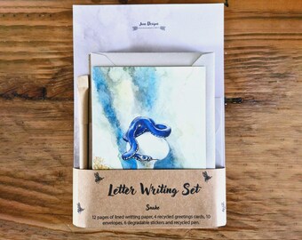 Snake Letter Writing Set | Mushroom Art | Eco-Friendly | Nature Stationery Gift Set