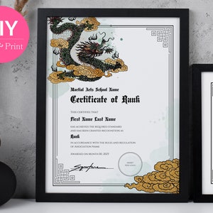 Editable Certificate of Rank Recognition - Customizable Canva Template, Printable