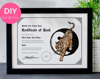 Editable Certificate of Rank Recognition - Customizable Canva Template, Printable