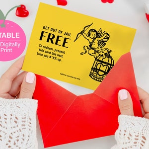 Bewerkbare grappige Valentijnsdagvoucher | Gratis afdrukbare kaart uit de gevangenis