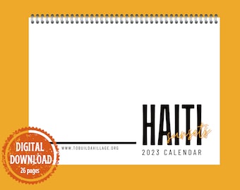 2023 Sunset Calendar Digital Download Haiti Printable 12-Month Calendar