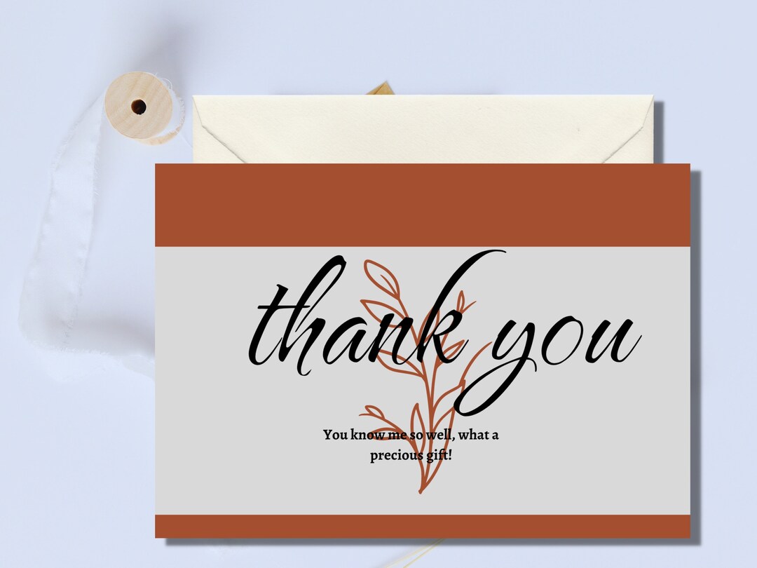 Editable Thank You Card Editable Card Minimalist Canva Etsy