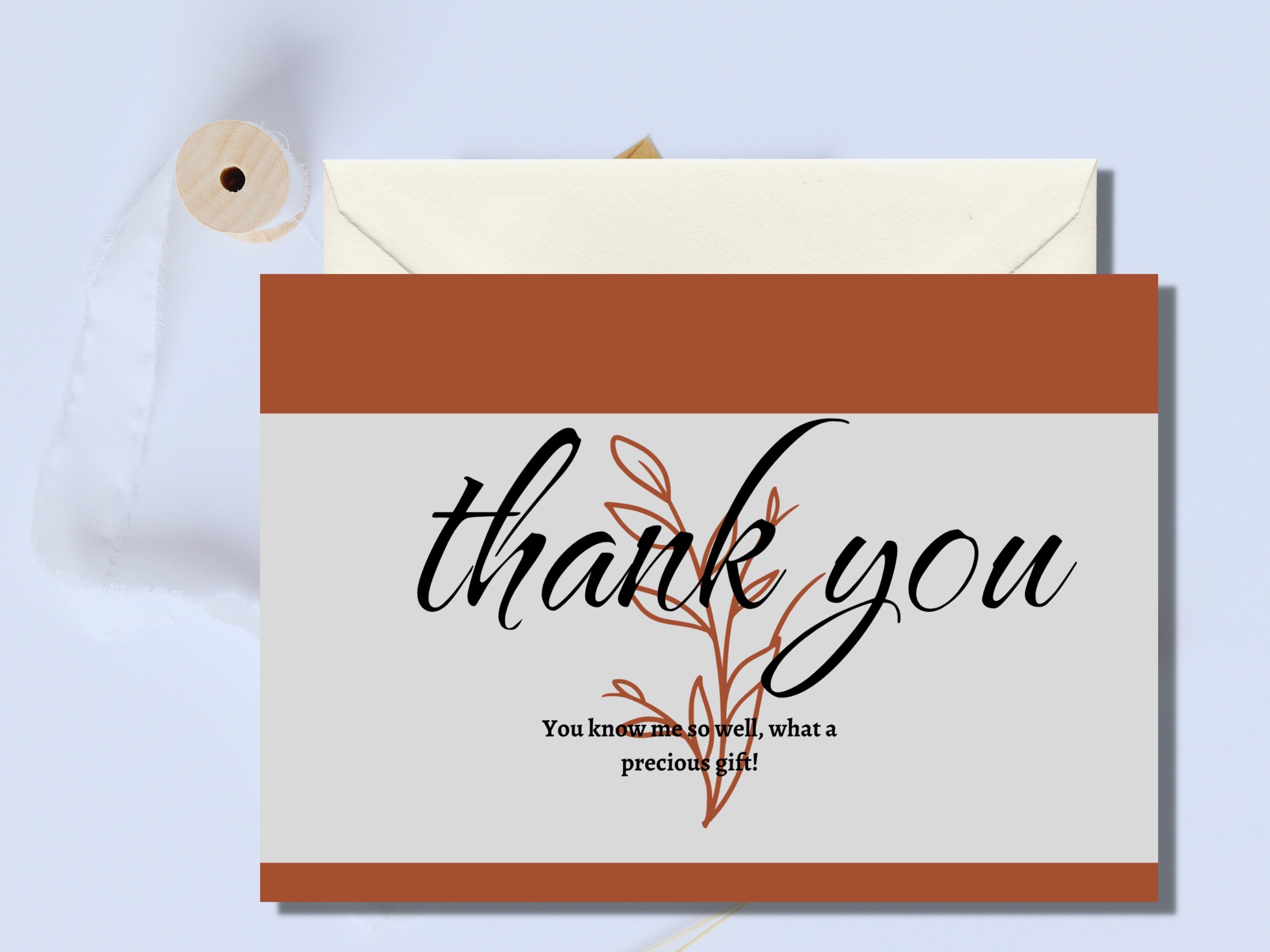 Editable Thank You Card Editable Card Minimalist Canva Etsy