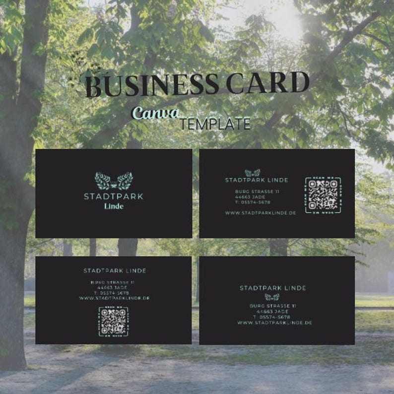 City Park Digital Business Card Template | QR Code Business Card ...