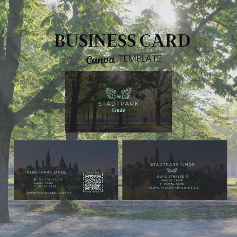 City Park Digital Business Card Template | QR Code Business Card ...