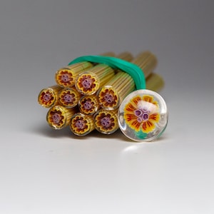 Flower in Canes Murrini Coe 104 for Lampworking 6 cm long
