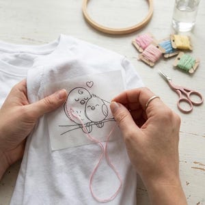 Söta djur och fåglar Stick and Stitch-mönster - DIY-handbroderikit