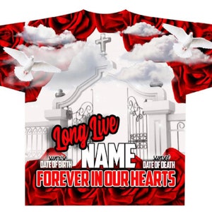 3D All over T-shirt Template, Digital Photoshop Template, Memorial T-shirt Template, Funeral T-shirt Design