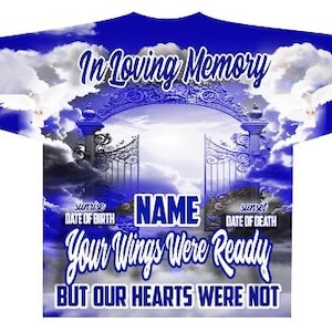 3D All over T-shirt Template, Digital Photoshop Template, Memorial T-shirt Template, Funeral T-shirt Design