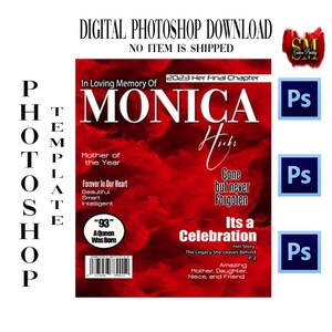 Photoshop Obituary Template| Funeral Program Template | Celebration of Life | Keepsake | | In Loving Memory